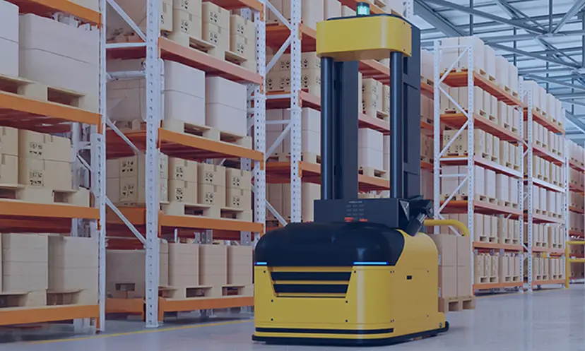 forklift in warehouse