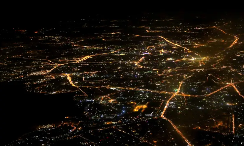 road network at night